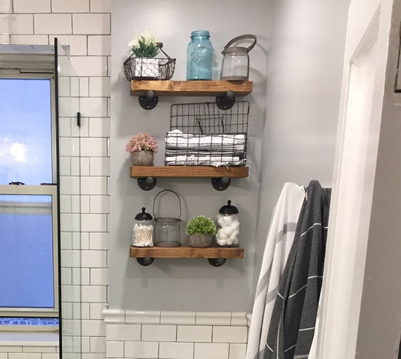 Industrial shelves for on sale bathroom