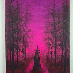 Witch Walking In the Woods 12x9