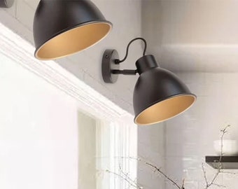MIRE - Black & Golden Metal Wall Sconce: Industrial Kitchen Lighting
