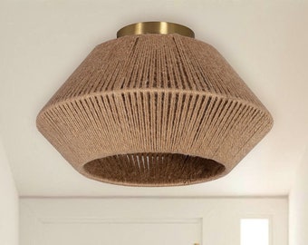 KOR - Rustic Ceiling Lamp for Boho & Scandinavian Decor - Flush Mount Light Fixture