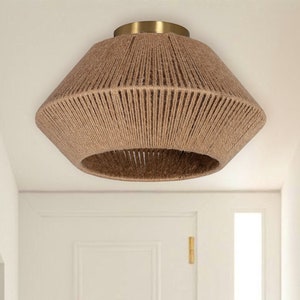 KOR - Rustic Ceiling Lamp for Boho & Scandinavian Decor - Flush Mount Light Fixture