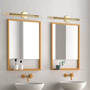 Applique murale en laiton, 2 ampoules - Éclairage de salle de bain moderne - Ponz Home Design - Luminaires