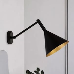 EVY - Brass & Black  Wall Sconce Light - Bedside Lamp - Modern Bathroom Lighting - Ponz Home Design - Lighting