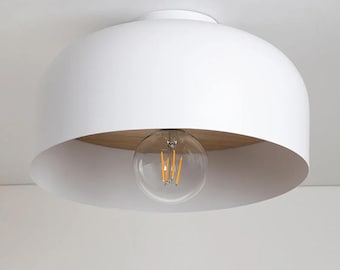 Scandinavische inbouwplafondlamp: witte, eigentijdse halfverzonken verlichting