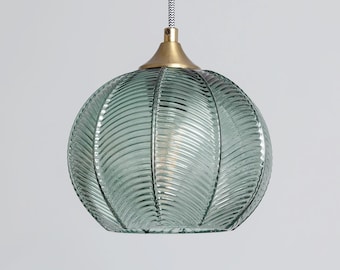 CRIS - Mint Green Glass Pendant Lamp - Modern Scandinavian Vintage Lighting Fixture - Hanging light fixture