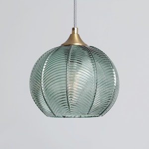 CRIS - Mint Green Glass Pendant Lamp - Modern Scandinavian Vintage Lighting Fixture - Hanging light fixture