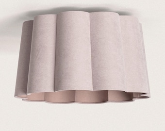 MALVA – Lampa sufitowa lniana, montowana natynkowo: nowoczesny abażur, 15,7 cala