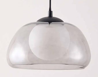 ERIN - Modern glasglobhängande lampa: Köksö med justerbar sladd