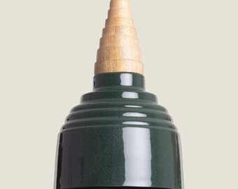 AITANA – Lampa wisząca z drewna i metalu 8 cali | Nowoczesna, rustykalna lampa wisząca | Lampa sufitowa do jadalni | Oprawa w stylu industrialnym i rustykalnym