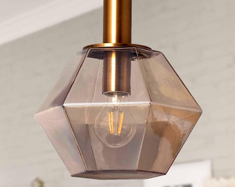 DIAMUND - Glass Pendant Light - Contemporary Chandelier Lighting - Mid Century Hanging Lights Fixture