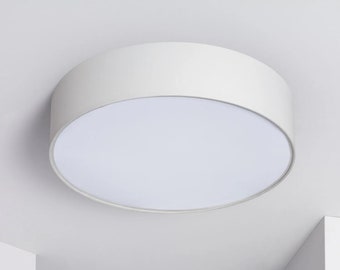 PLAFON - Textil Flush Mount Ceiling Lamp with 3 Lights, Round Design for Modern Decor - Nordic light fixture