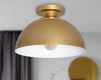 BETY - Minimalist Gold Ceiling Lamp - Contemporary Flush Mount Fixture Design - Semiflush chandelier