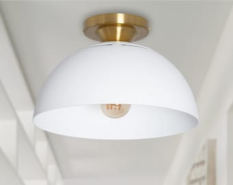 BETY - White Ceiling Lamp - Contemporary Flush Mount Fixture Design - Semiflush chandelier