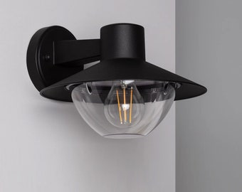 EIV - Elegant Black Wall Lamp for Outdoor and Bathroom Use, IP54 Waterproof, Exterior Lighting