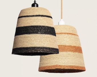 YVA - Boho-Chic Hanging Pendant Lamp with Natural Fiber Shade - Bohemian Home Decor - Boho Lighting