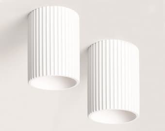 GREECE - Ceiling spotlight minimalist lighting fixture cylinder plaster downlight white - Minimalist Light Fixtures