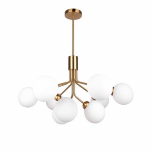 MARILYN - Mid Century Bistro Chandelier Ceiling Light Lamp - Modern Chandelier Lighting Ceiling Pendant Dining Room 9 light