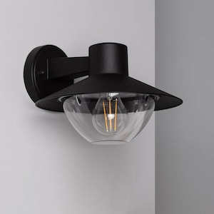 EIV - Elegant svart vägglampa för utomhusbruk och badrum, IP54 vattentät, utomhusbelysning