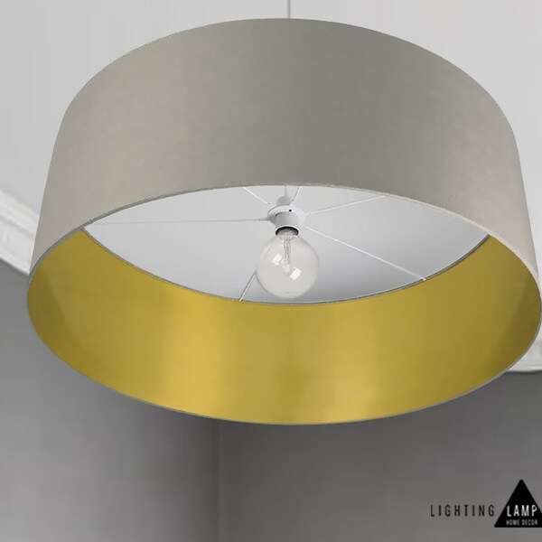 Interior Gold Pendant Lamp - Lampshade - Drum ceiling Lightshade - ceiling lampshade - Contemporary pendant lamp