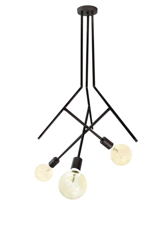 Modern Retro Sputnik 3 Arm Ceiling Flush Mount Mount Ceiling Etsy
