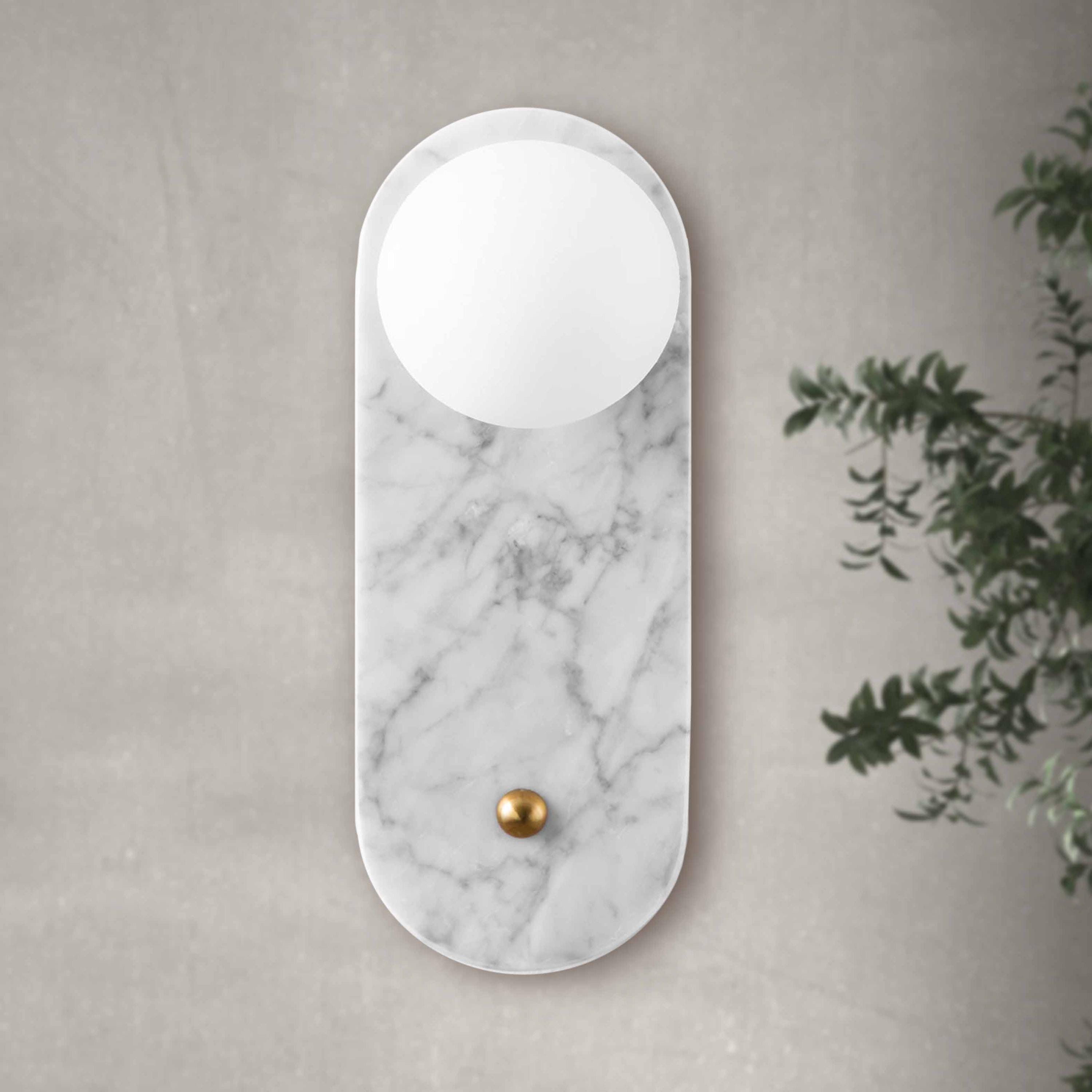 BAFOVY Marmorwandlampe - Handgeschnitzte Steinlampe Mit 3000K Warmweiß