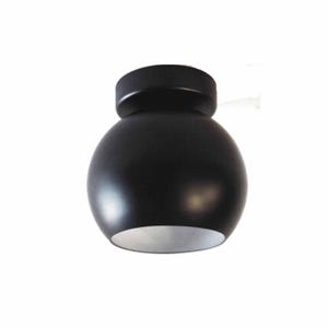 BALL - Minimalist Black Ball Flush Mount Light - Stylish Ceiling Fixture for White Interior Ambiance