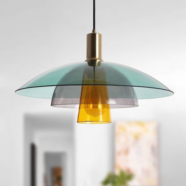 MONI - Glass Pendant Shade - Multicolor Crystal Lamp -  Hanging light - Luxury Lighting - Contemporary Ceiling Fixture