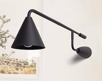 Black Articulated Reading Lamp: Modern Wall Sconce - Lighting Home Decor