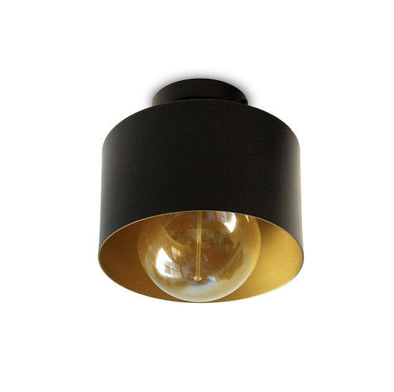 Flush Mount Ceiling Fixture Black Gold Wall Light Fixture Home Decor Light Ponz Home Design