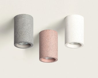 RUTH - Foco cilíndrico de hormigón moderno - Lámpara de techo minimalista