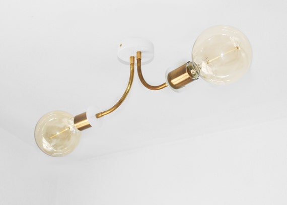 Mid Century Modern Ceiling Light Ceiling Mounted Light Fixture Flush Mount Light Brass Ceiling Light Industrial