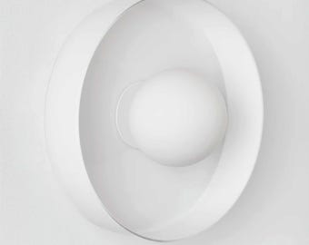NELA - Witte bolvormige wandkandelaar – moderne badkamerverlichting uit het midden van de eeuw