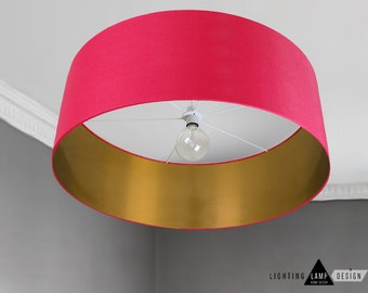 Interior Gold Pendant Lamp - Lampshade - Drum ceiling Lightshade - ceiling lampshade - Contemporary pendant lamp