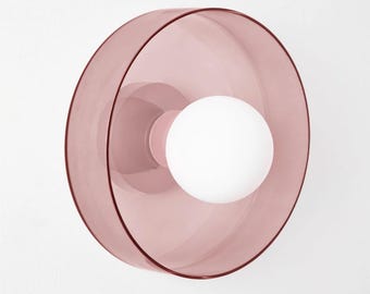 NELA - Pink Glass Globe Wall Sconce – Mid Century Modern Lighting