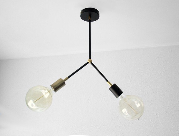 Modern Flush Mount Ceiling Light 2 Arm Mid Century Lighting Custom Lamps Lighting Lamp Design