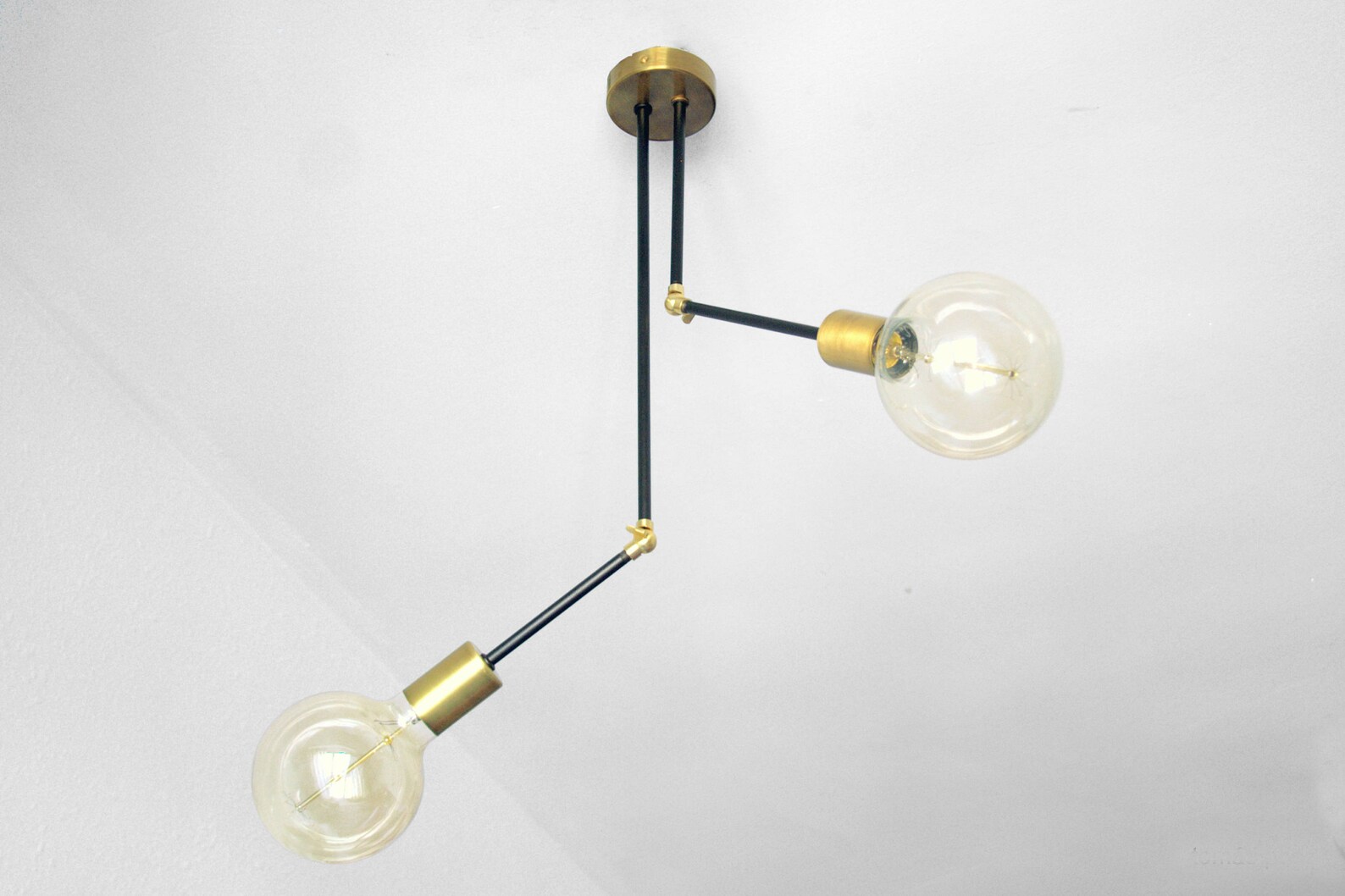 Articulated Ceiling Light 2 Arm Semi Flush Mount Light Etsy