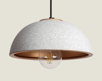 White & Gold Ceramic Pendant Lamp: Modern Kitchen Island Lighting