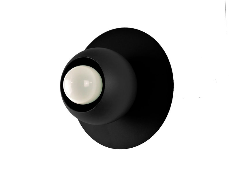 BALL Elegant Gold Ball Wall Lamp with Disk Black Shade Contemporary Home Decor image 7