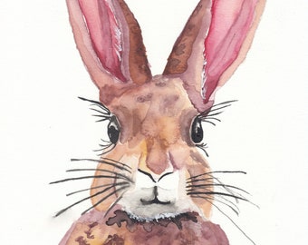 Rabbit Watercolor Painting