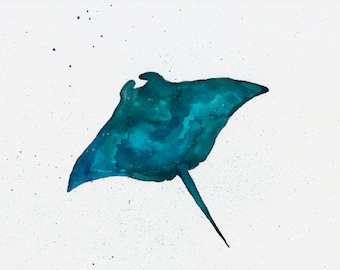 Manta Ray Watercolor