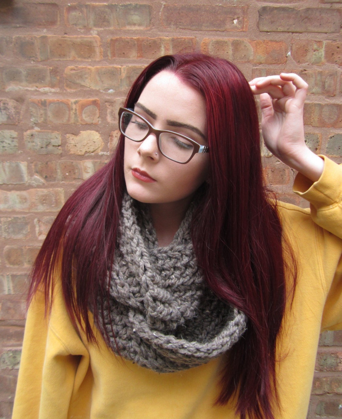 Chunky Wool-blend Crochet Infinity Scarf - Etsy