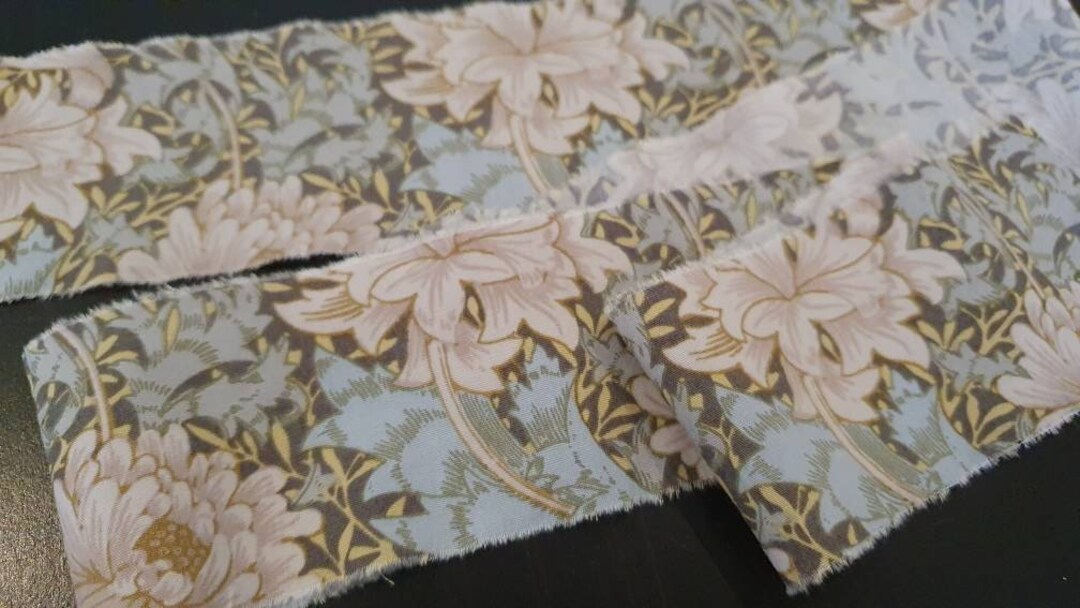 William Morris Ribbon,vintage Hand Torn Fabric Trim,torn Edge Fabric ...