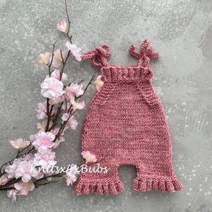 Baby Knitting Pattern Havana Romper– Summer Baby Outfit, Easy Knit Overalls, Newborn to Toddler, Digital Download PDF English