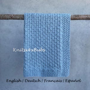 Beginner Baby Blanket Knitting Pattern  Knit & Purl  Easy Design  Mapleton Blanket Instant Download / English | Deutsch | Français | Español