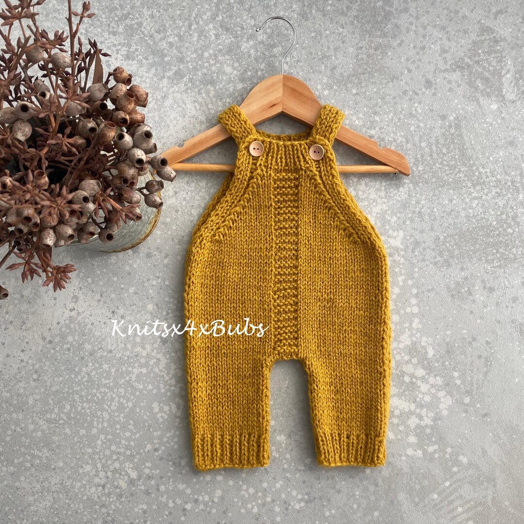 Broome Overalls Knitting Pattern / Baby Romper Dungarees / Newborn, 0-3 ...