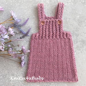 Baby Dress Knitting Pattern Pinafore / Aurora DRESS / girl / newborn, 0-3, 3-6, 6-9, 9-12, 12-18, 18-24 months / PDF / Download / English