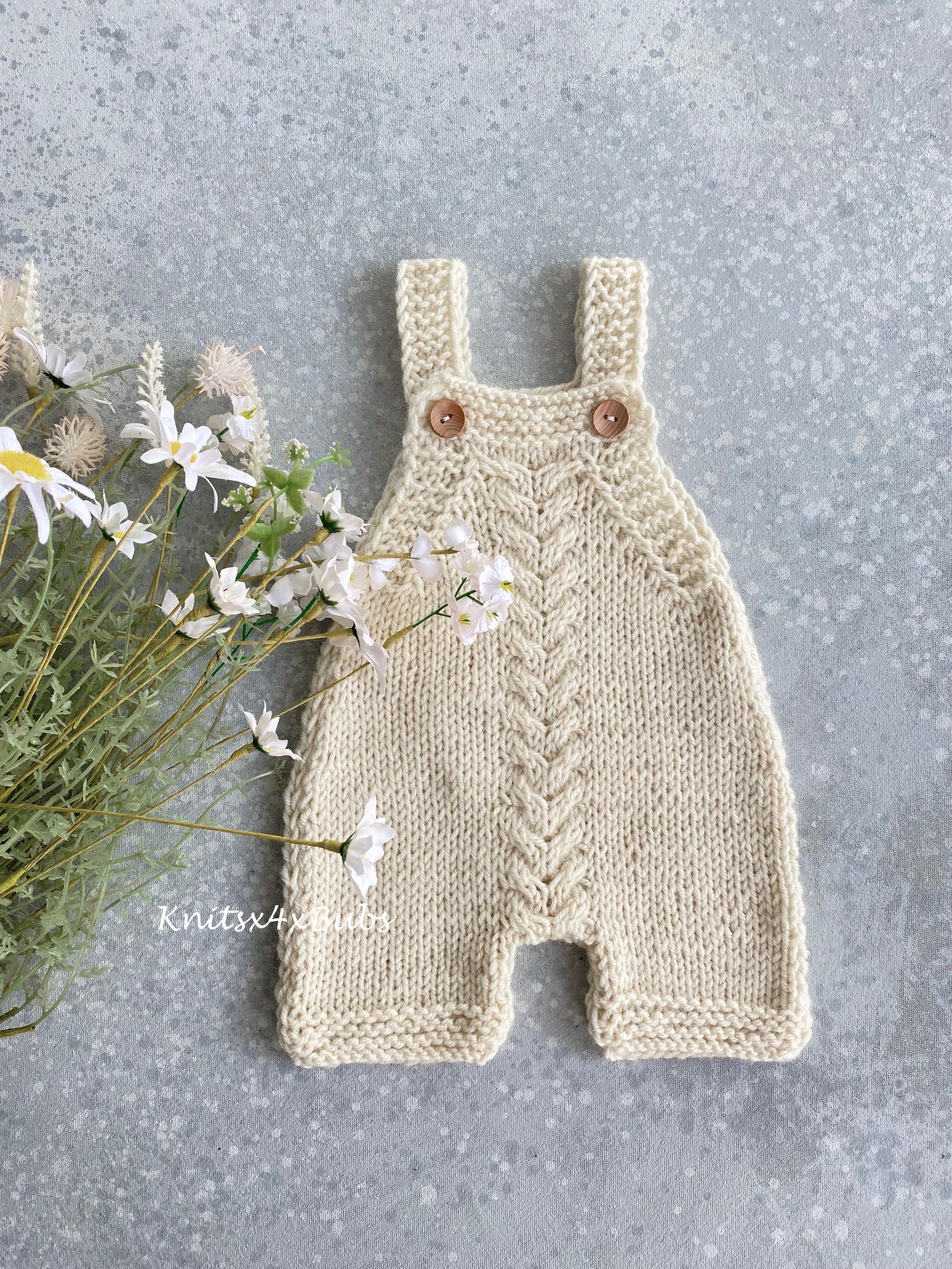 Knitting Pattern Jervis Romper Overalls Boy Girl Baby Newborn, 0-3, 3-6 ...