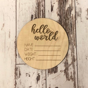 Birth Announcement | Hello World Announcement | Birth Announcement Photo Prop