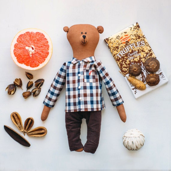 teddy bear plaid shirt