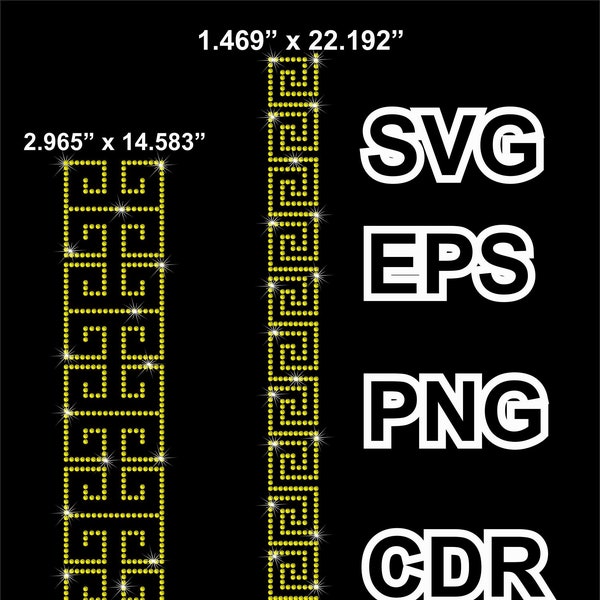 Greek Key Rhinestone Leg Designs ss10 Rhinestone Template, Digital Download, SvG, EpS, PnG, JpG, Cricut, Silhouette File